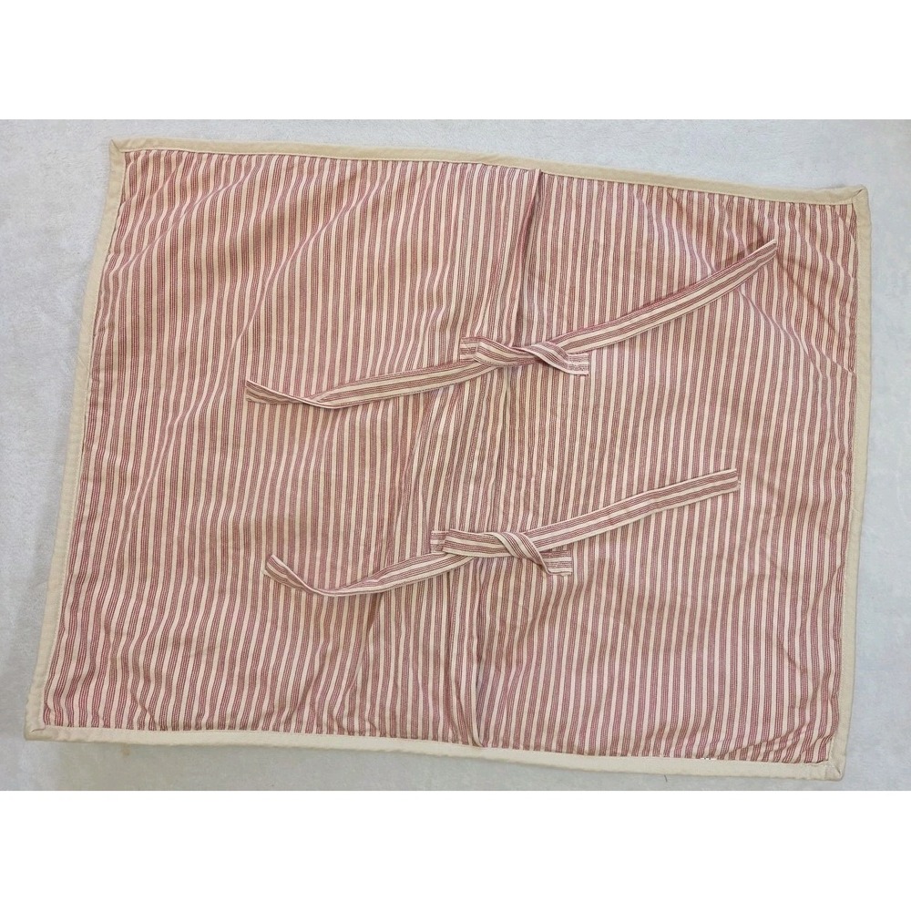 2 Pottery Barn Vintage Stripe Patchwork Quilted Pillow Shams Ticking 2007 STD - Picture 5 of 13